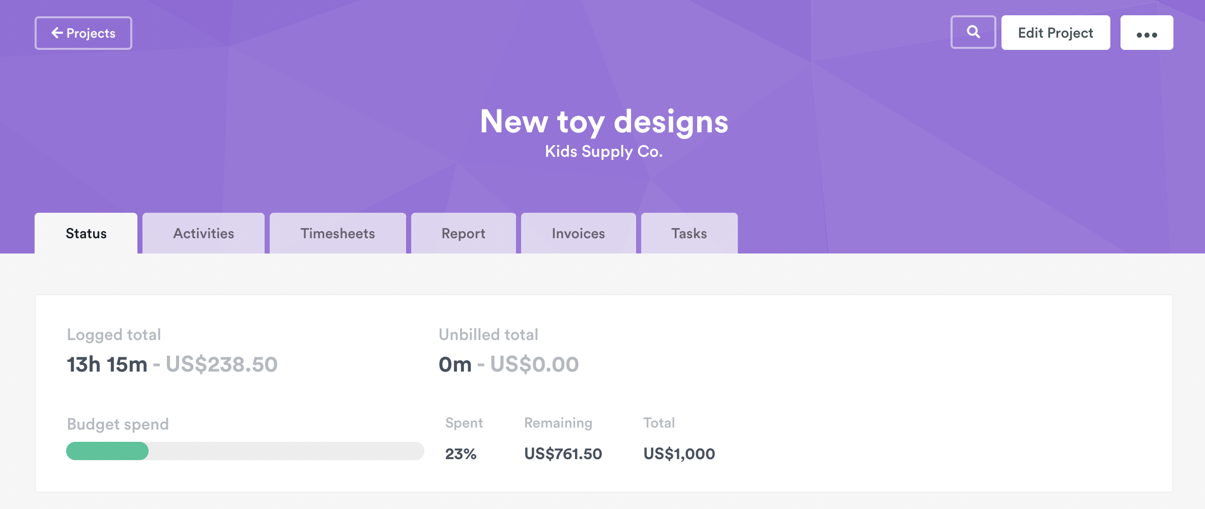 Individual project card