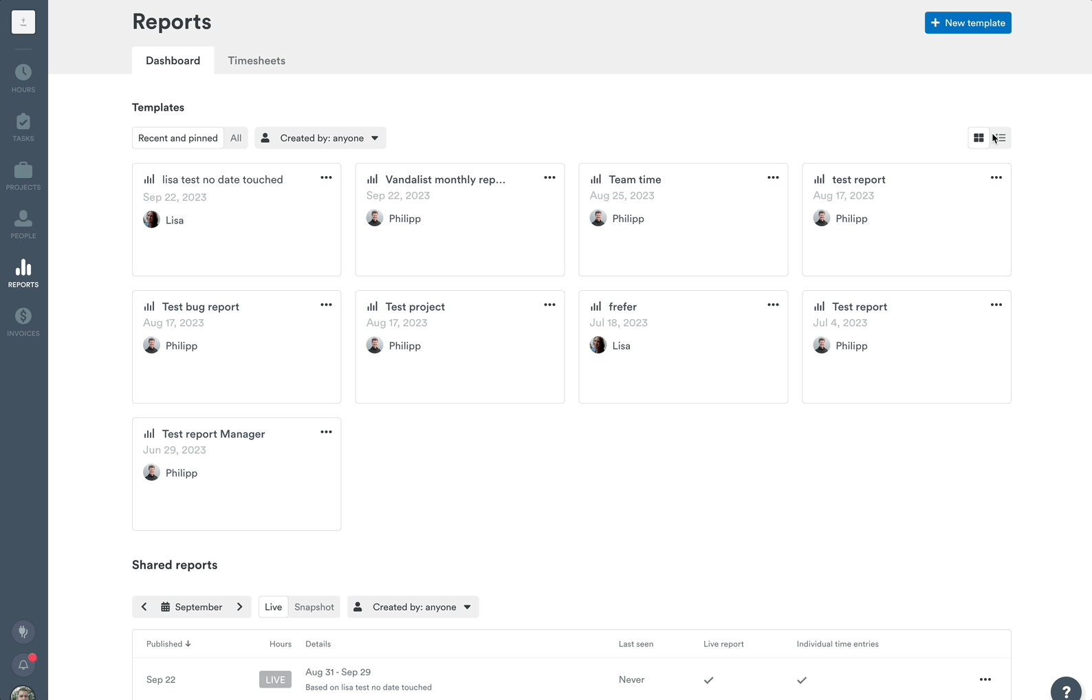 Name your report template