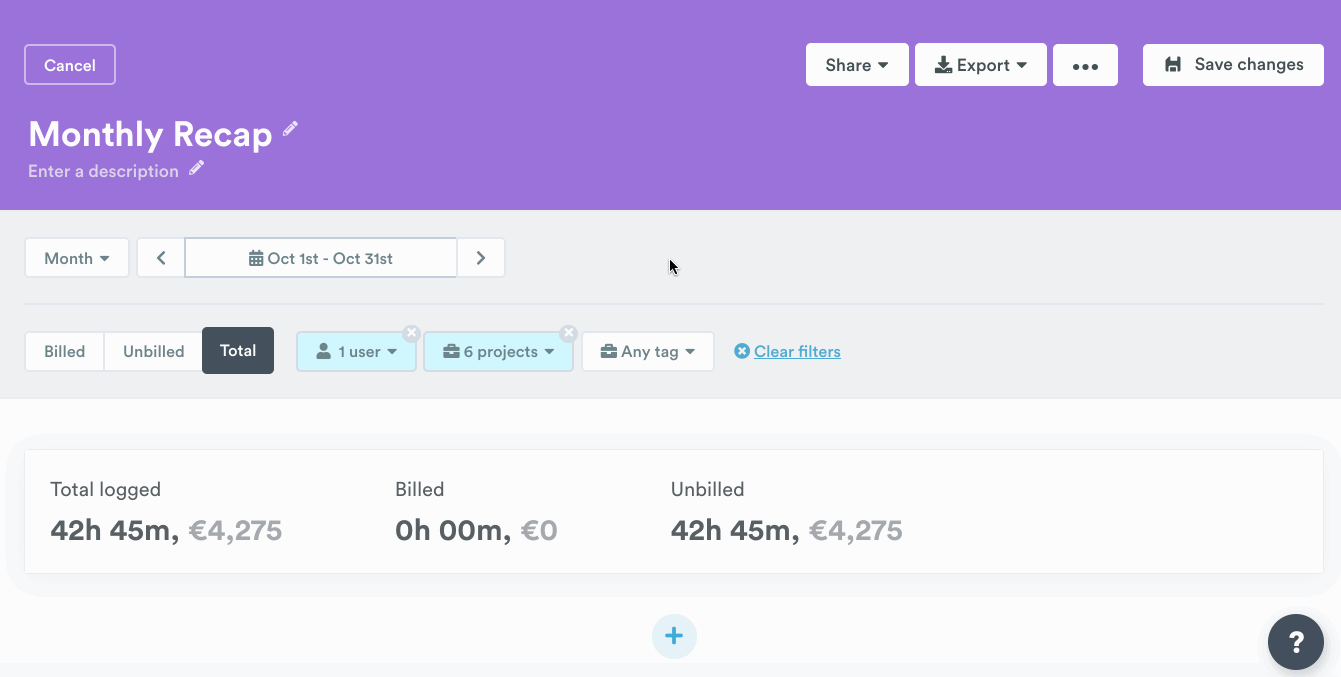 Monthly live report update