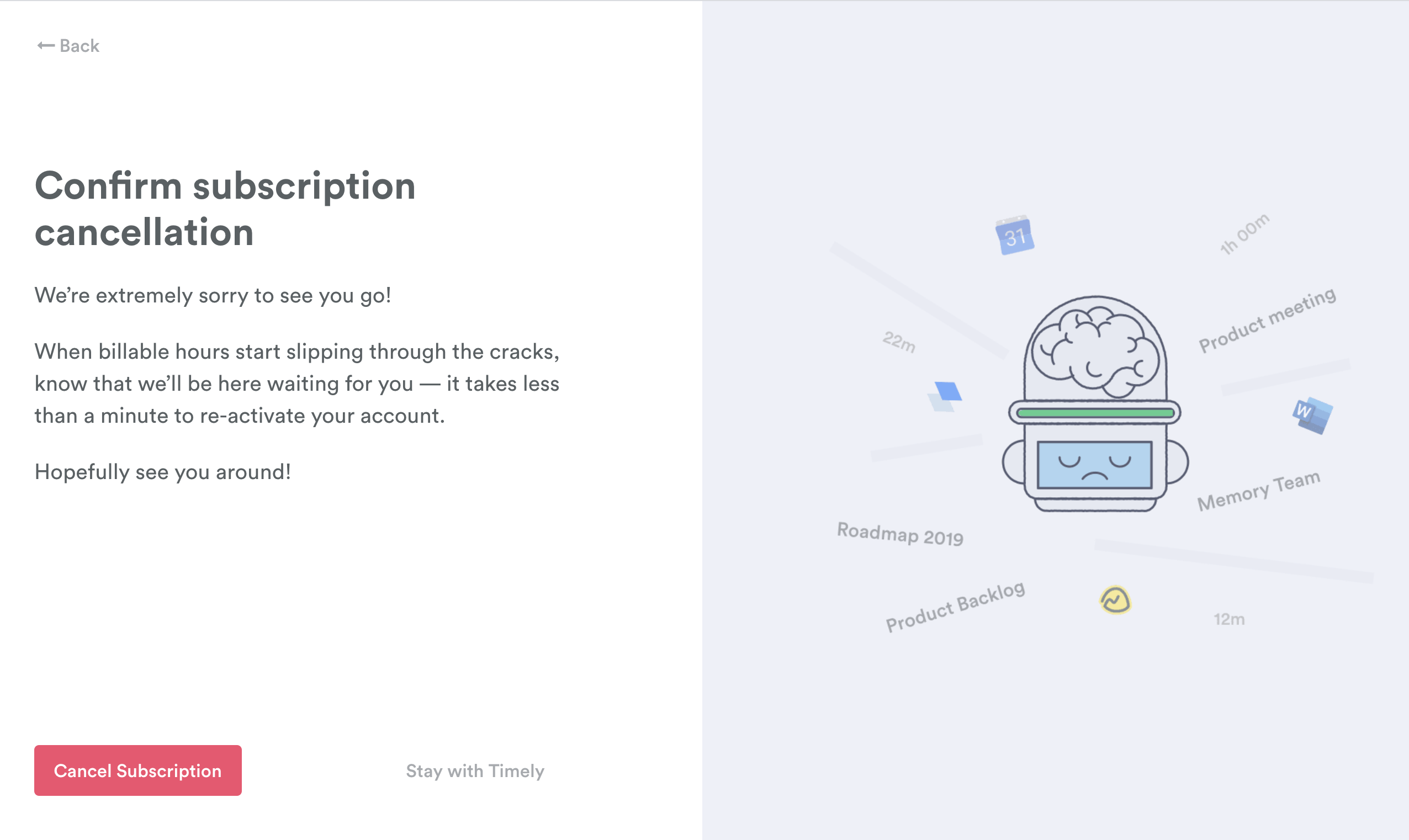 Confirm cancellation