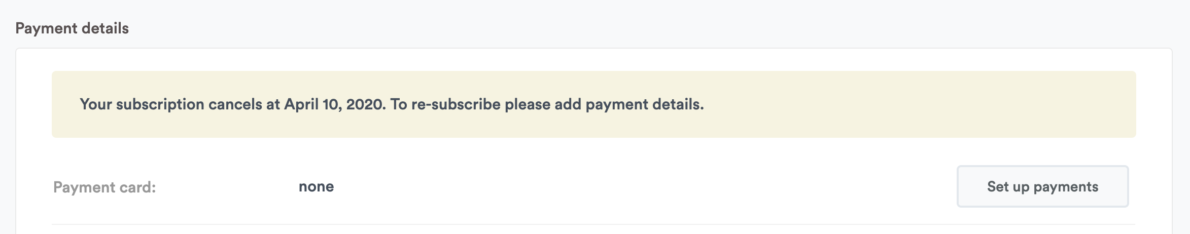 Subscription expired