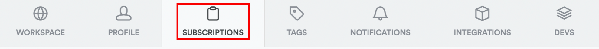Navigate to subscriptions