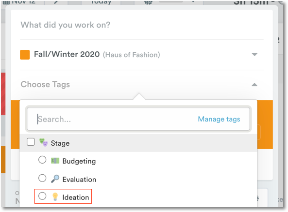 Tags added to a list