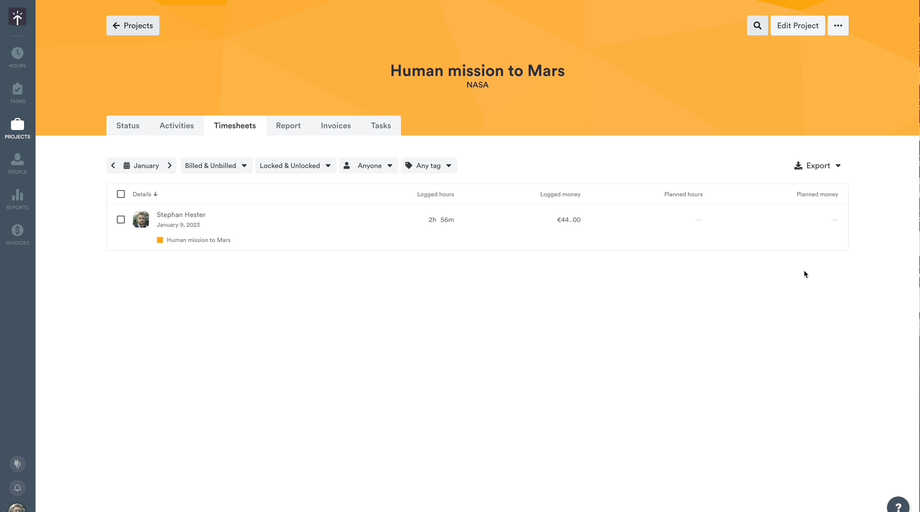 Exporting cost rate data