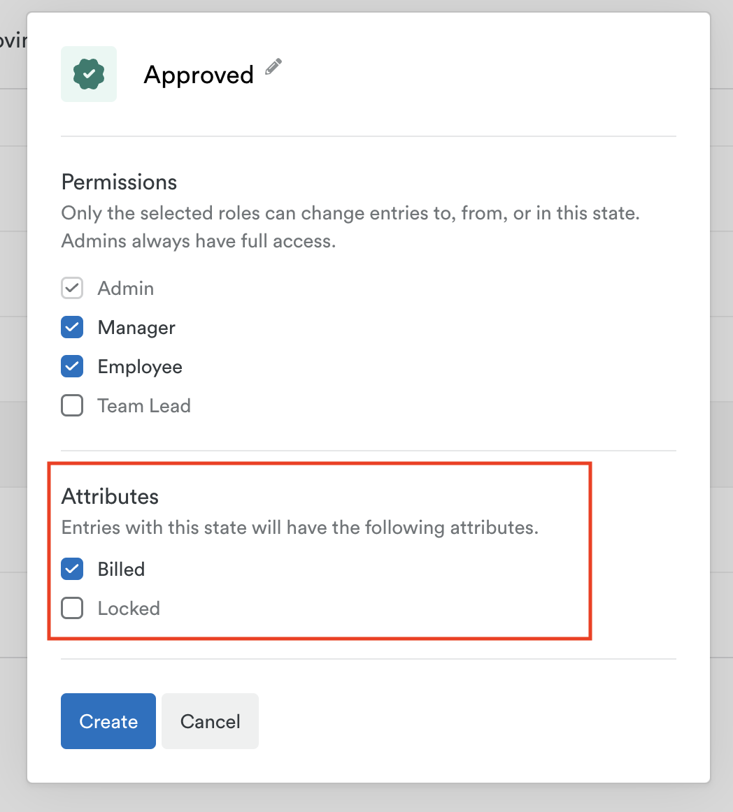 Time state attributes