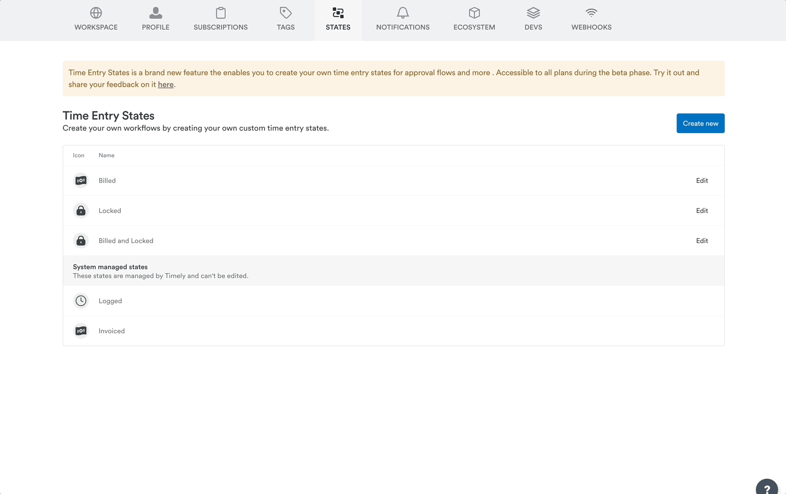 Creating a new time state