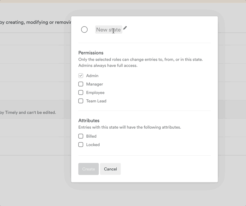 Customizing time state name and icon