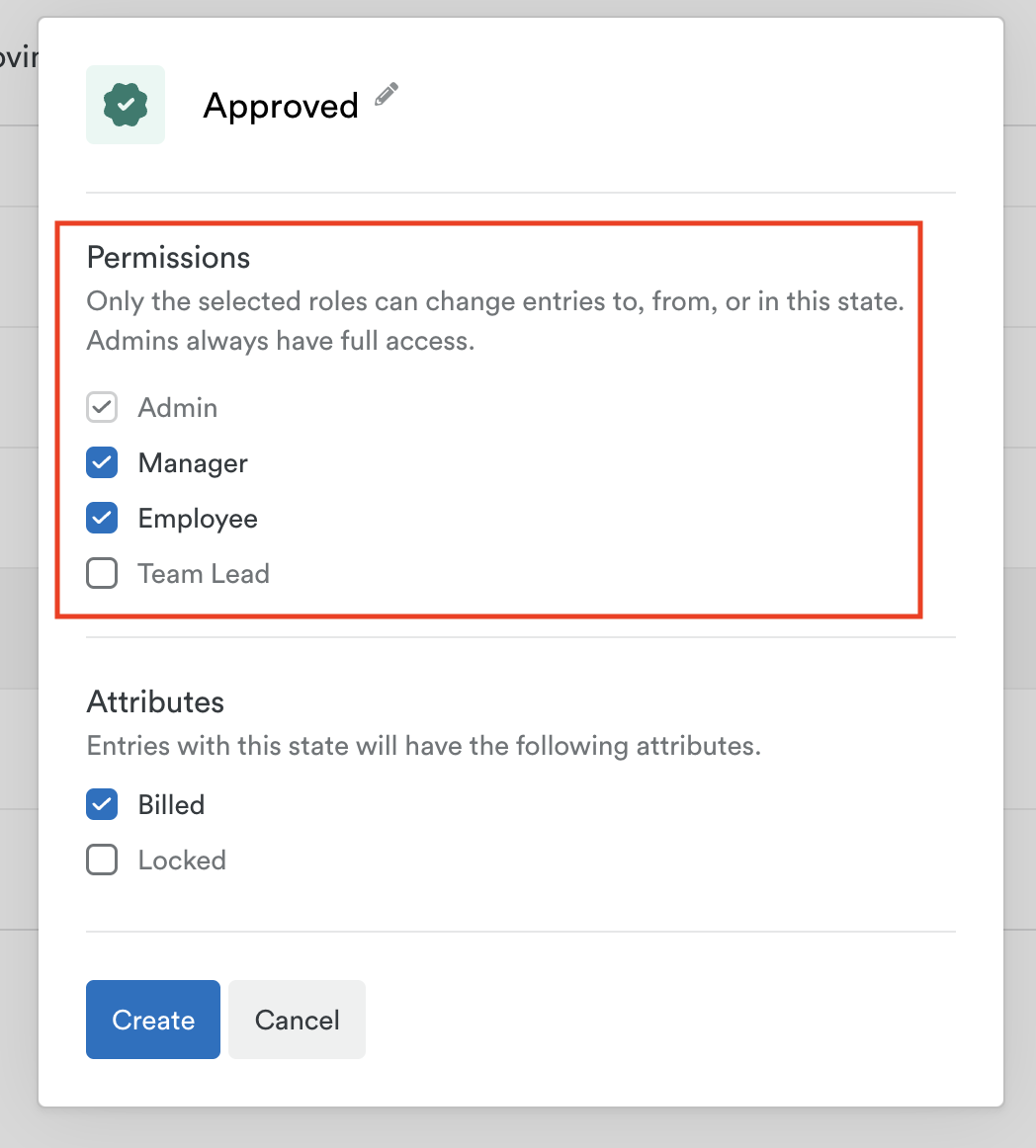 Time state permissions