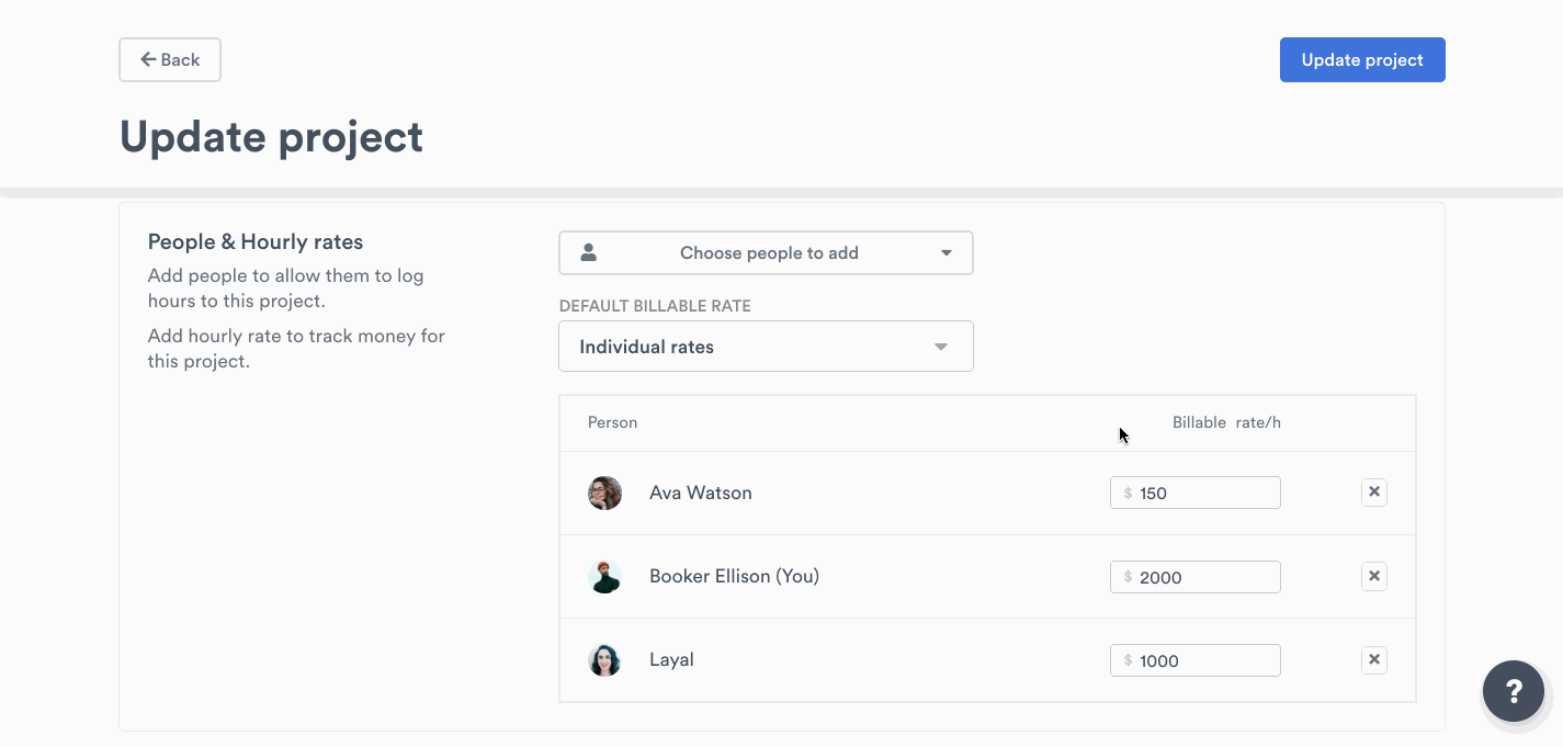 Confirm individual rate change