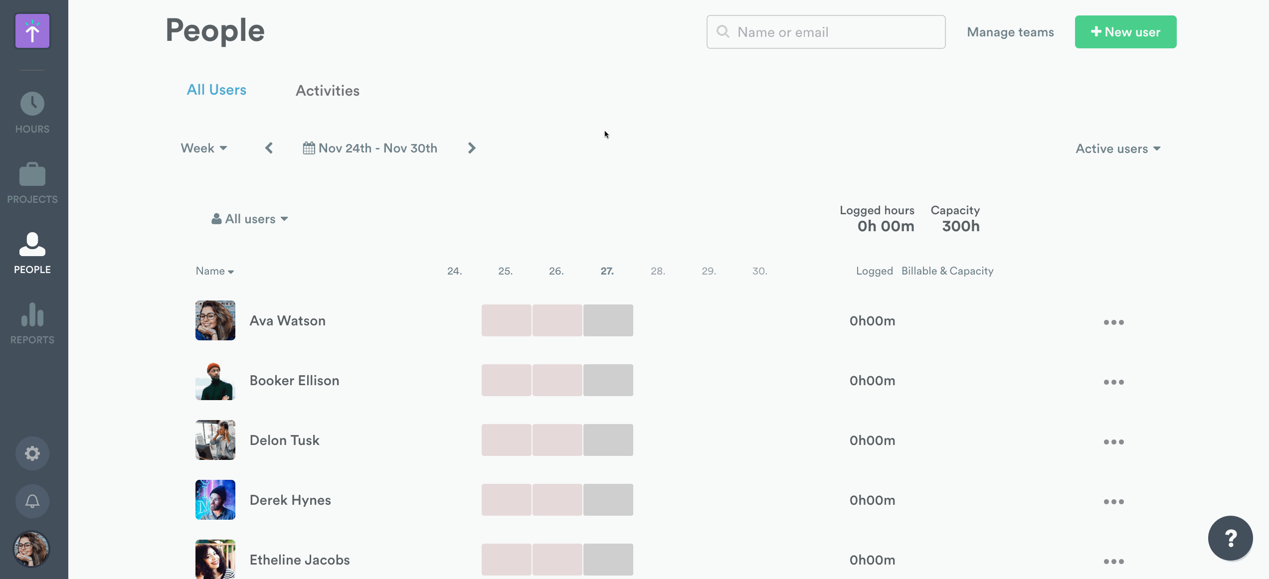 Sending a log hours notification