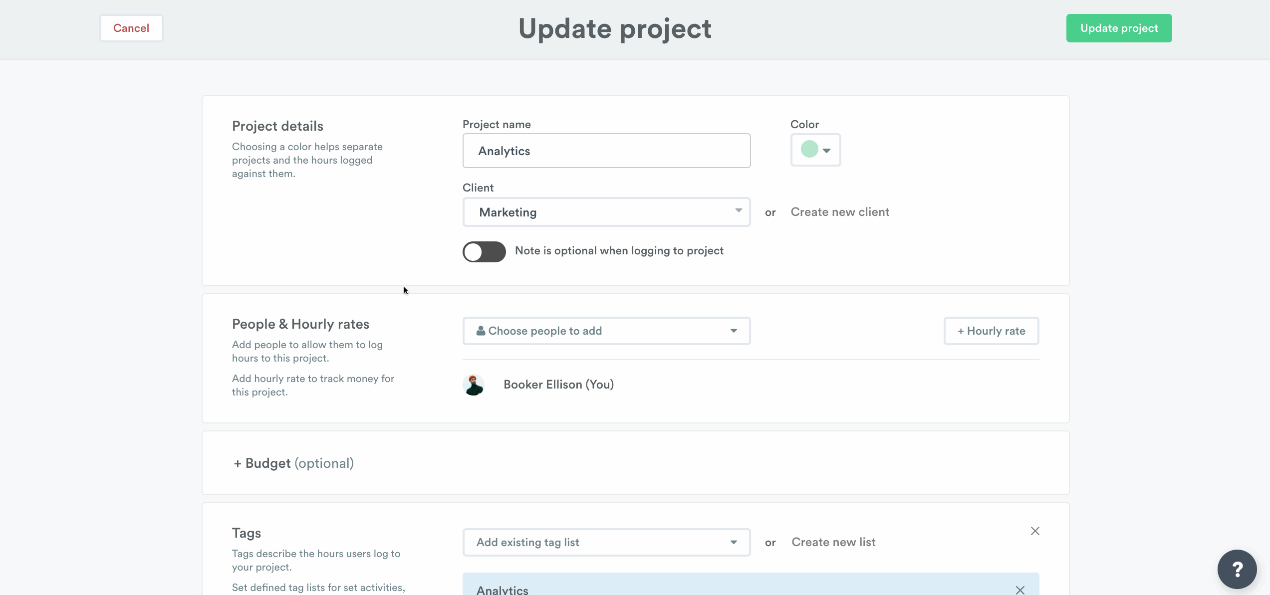 Adding users to an internal project