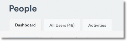 Users list on the People page