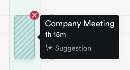 Rejecting an AI suggestion