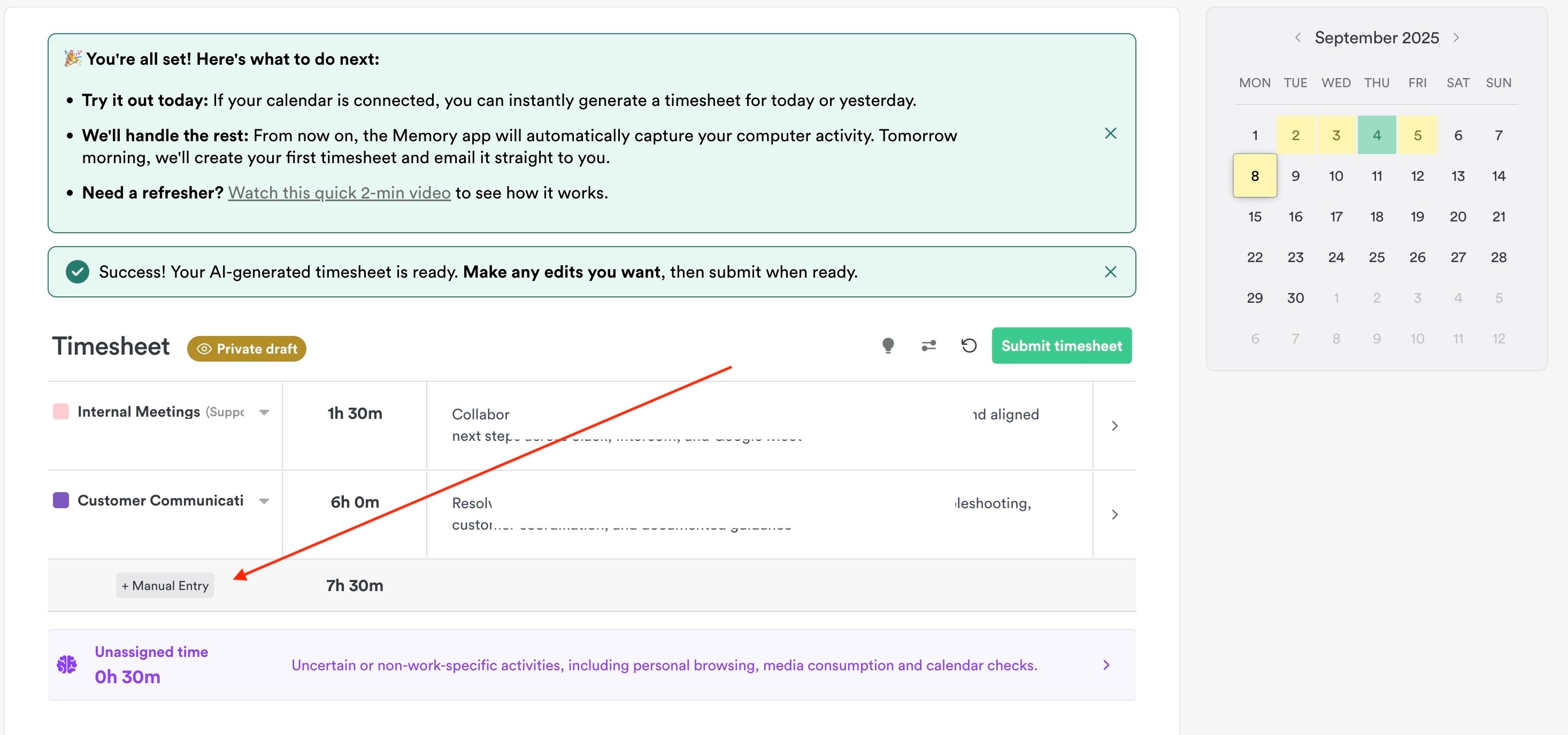 Manual entry when no suggestions