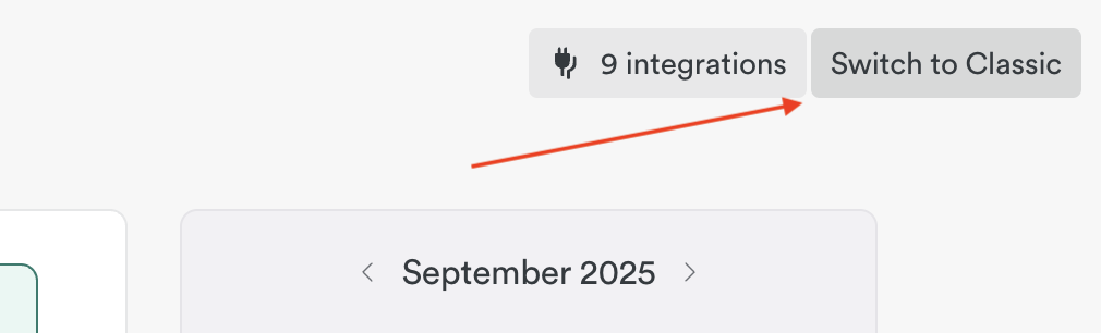 Switch to Classic button