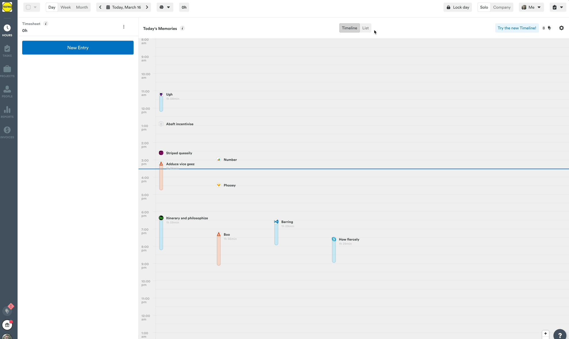 Legacy Timeline experience