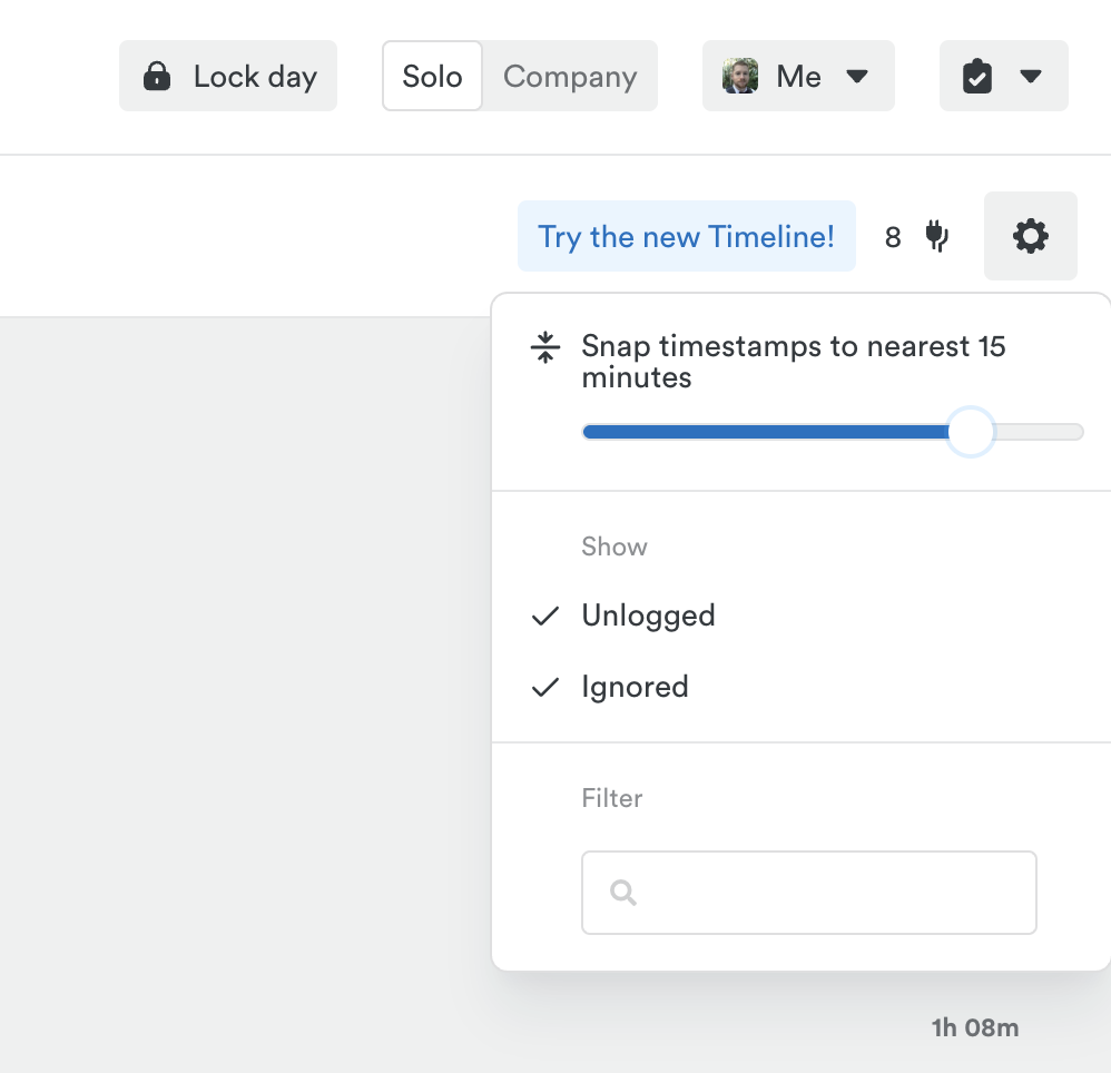 Legacy experience options gear icon