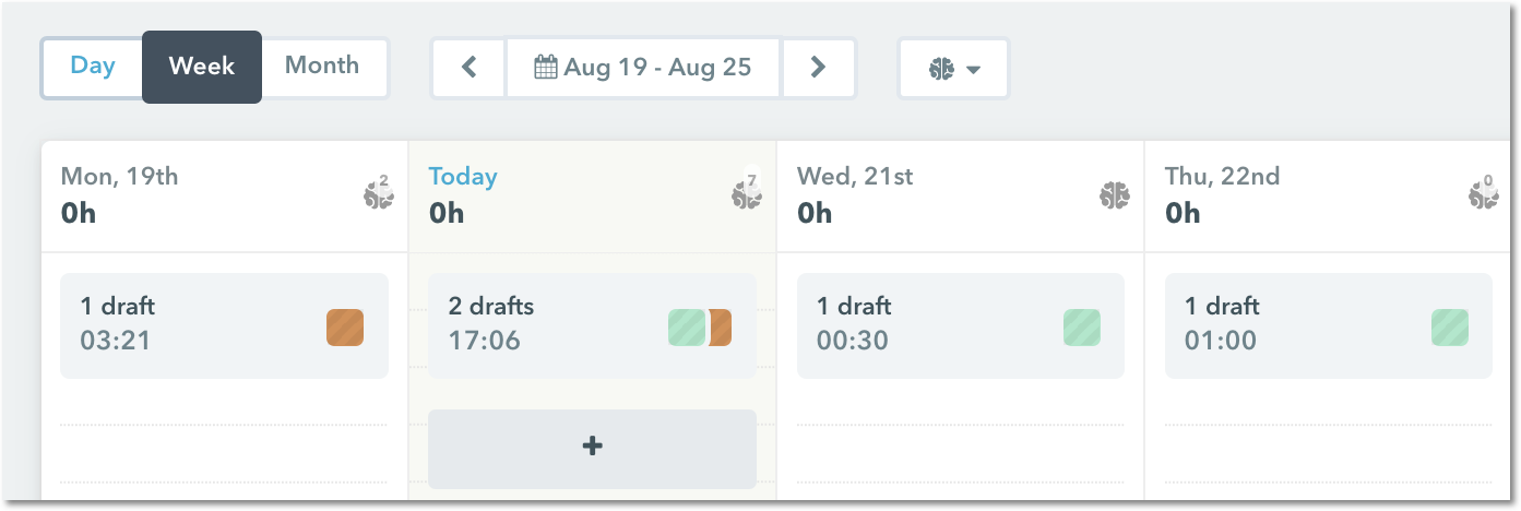 AI draft suggestions in Hours view