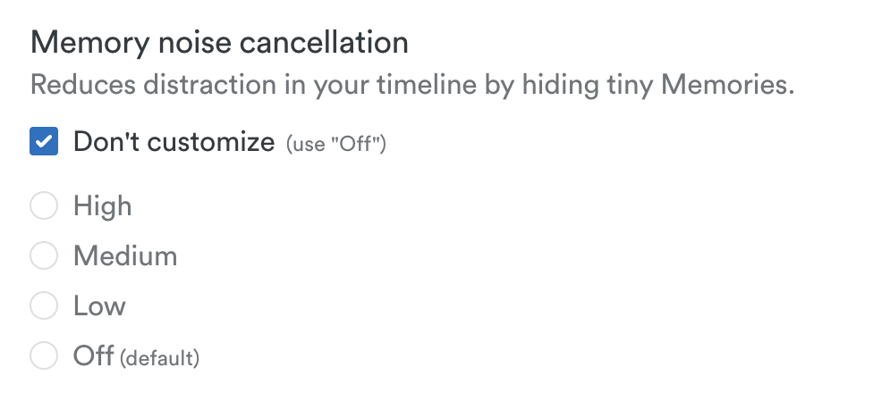 Noise cancellation settings