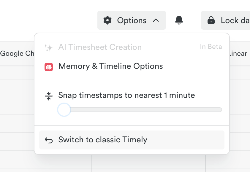 Switch back to Legacy Timely option
