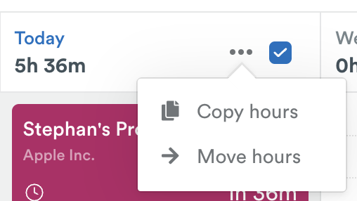 Copy or move entries