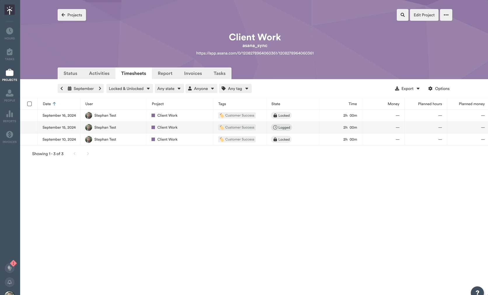 Bulk updating project from project page