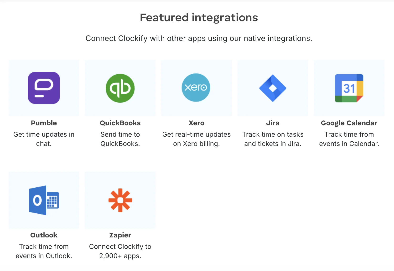 Clockify integrations