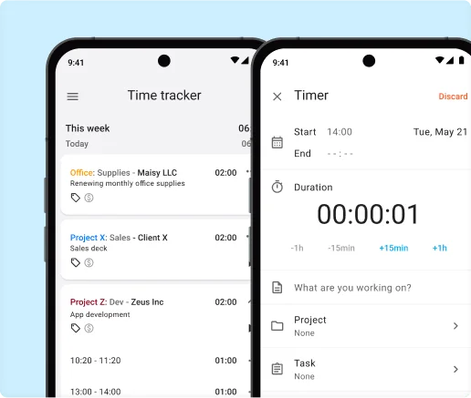 Clockify mobile time tracking app for Android and iPhone