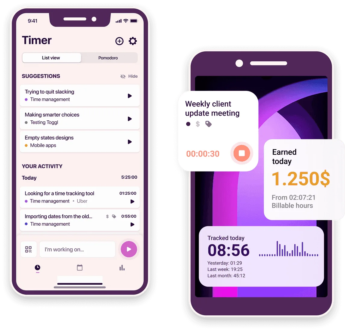 Mobile and desktop apps in Hubstaff