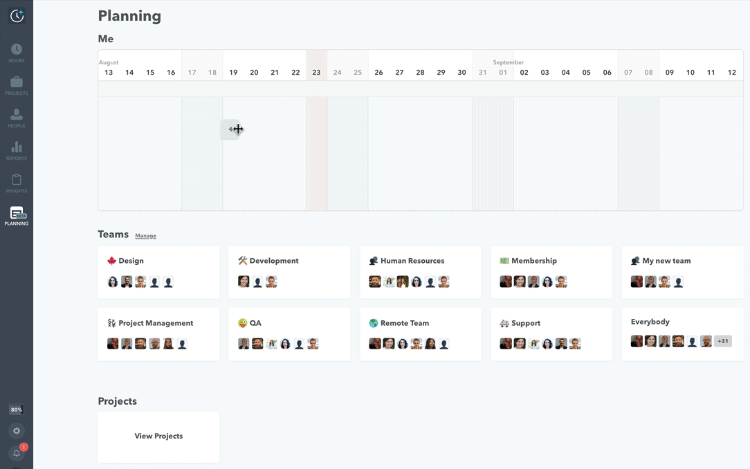 create planned entry