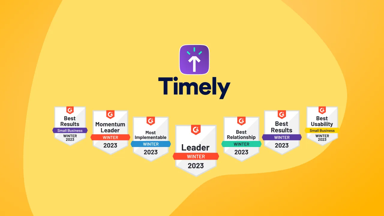 Timely sweeps up at the G2 2023 Winter awards