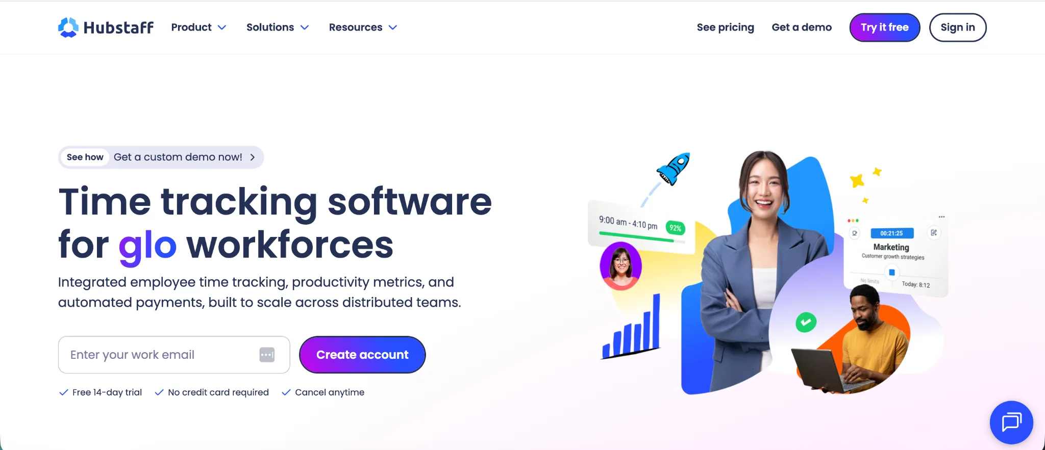 Hubstaff workforce management dashboard
